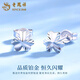 Lao Fengxiang pt950 platinum earrings for women, platinum clover earrings, ear piercing earrings, Valentine's Day birthday gift for girlfriend, platinum clover earrings, about 1.5g, brand gift box