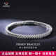 Aido Diamond Platinum Bracelet Men's Boutique PT950 Platinum Keel Bracelet Wide Face Thick Fashionable Boss Bracelet Weight 31.16g Length 19cm Width 4mm