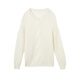 LANCY mohair silk 25 winter new relaxed cable knit sweater women's round neck off-shoulder sweater off-white 2XL