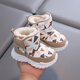 Tyrannis shoes 1-3 years old 2 baby toddler cotton boots men and women anti-slip children's waterproof snow boots thickened khaki color 14 inner length cm_22 size