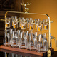 MIDOC crystal glass white wine cup wine divider cup holder home set high-end small spirits bullet cup one cup wine set transparent model 10 pots 10 cups + deer head cup holder