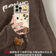 Vinion is suitable for Apple 17promax mobile phone case, new large window iPhone16ProKt cat lanyard 15plus all-inclusive anti-fall 14 senior women 13 with lanyard 12 personality 11 electroplated large window - antique white - leopard print Kt cat + doll + leather buckle + lanyard iPhone 17 Pro