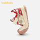 Bala Bala One Bala Bala baby toddler shoes for boys and girls 2025 new spring and autumn anti-slip outdoor shoes white and red tone 00316 22