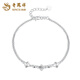 Lao Fengxiang PT950 platinum four-leaf clover bracelet for women, platinum sparkling hand, Valentine's Day birthday gift for girlfriend and wife, platinum four-leaf clover bracelet, about 3.8g, brand gift box