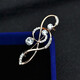 Diamond-encrusted musical note fashion brooch anti-exposure corsage brooch music symbol simple and versatile clothing accessories surround musical note-silver