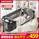 ANGI BABY crib splicing bed multi-functional folding bed can be spliced into a large bed baby rocking bed movable sleep artifact dark gray mosquito net + changing table + rocker crib splicing bed newborn gift baby comfort artifact