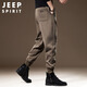 JEEP SPIRIT Jeep American retro casual pants men's autumn and winter loose-fitting sports knitted sweatpants Khaki L