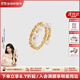 Amber Lollipop Wang Yuwen's same pearl ring women's niche index finger ring anniversary birthday gift for girlfriend and wife gold (freshwater pearl + 14k gold plated)