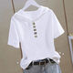 Hooded T-shirt for women 2025 short-sleeved summer loose half-sleeved casual slimming and age-reducing fashionable sweatshirt for women white T-shirt trendy white-baseball cap M 90Jin Jin equals 0.5kg to wear below