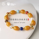 Potala Palace Beeswax Sichuan Material Southern Red Pearl Multi-treasure Bracelet Men's and Women's White Crystal Transfer Bead Bracelet as a birthday gift for your girlfriend