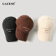 CACUSS Baseball Hat Women's Autumn and Winter Teddy Velvet Warm and Cold-proof Peaked Hat Big Head Size Shows Small Face Khaki