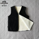 Classic car sheepskin vest men's warm vest wool autumn and winter coat fur one-piece vest middle-aged and elderly women thickened genuine leather Our shop black cover style (whole leather) M 100-110Jin Jin equals 0.5 kg