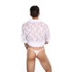 Men's sexy nightgown sexy see-through temptation lace thong gay sexy bathrobe home wear set black nightgown S