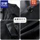 ROMON Spring and Autumn Haining Leather Men's Cowhide Leather Windbreaker Mid-Length Business Casual Leather Jacket Leather Coat Black M 170