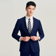 JODOLL Men's Suit Suit Sheep Wool Comfortable Breathable Soft Suit Solid Color Versatile Casual Fashion Suit Lake Blue XL 52B Pants Size Remarks Inventory Inquiry Customer Service