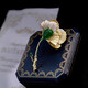 Lianshi Yin Muchi emerald lotus leaf brooch coat brooch women's corsage suit accessories wedding Qixi birthday XZ0563 emerald lotus leaf brooch