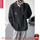 Double-sided blade American Henry lapel sweater men's winter thickened warm base layer Northeastern cold-proof jacket floral gray M recommended 80-105 Jin Jin equals 0.5 kg can be worn