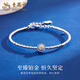 Lao Fengxiang pt950 platinum bracelet for women, platinum exquisite broken silver bracelet, Valentine's Day birthday gift for girlfriend and wife, platinum exquisite bracelet, about 9.7g, brand gift box