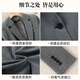 Chen Fu business suit suit for women, fashionable white-collar suit jacket, temperament goddess style commuting interview formal work clothes, navy suit + gray shirt + big leg pants L recommended 100-110 Jin Jin equals 0.5 kg