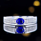 HEEKAIYI Sapphire Ring for Men Royal Blue 18K Gold Diamond Ring Chinese Valentine's Day Birthday Gift for Husband and Boyfriend Selected Sapphire Ring for Men 0.53 carat 18K Gold Inlaid