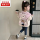 Labubu Girls' Style Jacket Spring and Autumn 2025 New Top Baby Hooded Jacket Autumn Children's Autumn Clothing Pink 140 One Size Small