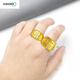Chuxu Vietnamese sand gold ring men's gold-plated gold-plated Fu Fa Cai gemstone ring that will not fade for a long time men's ring thick gold small square hair ring live mouth