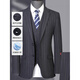 Lilan wool three-piece suit men's striped middle-aged engagement wedding formal suit men's 9836 gray stripe M 170/46