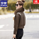 ROMON genuine leather jacket with velvet and thickening for women 2025 autumn and winter new style fashionable little leather jacket short coat coffee color + coffee color fur collar leather jacket XL recommended 105-115Jin Jin equals 0.5 kg