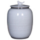 Fumi cylinder rice bucket Jingdezhen ceramic household 20 Jin Jin equals 0.5 kg 30 Jin Jin equals 0.5 kg Flour bucket moisture-proof and insect-proof with lid seal White winter melon 30 Jin Jin equals 0.5 kg Water capacity