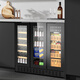 Senling Red Wine Cabinet Constant Temperature Wine Cabinet Four Temperature Zone Red Wine Cabinet Ultra-thin Embedded Intelligent Frequency Converter Large Capacity Household Tea, Liquor and Beverage Refrigeration and Preservation Cabinet Black Three Temperature Zones | Red Wine + Cigars + Tea + Beverages | 350 pieces, 36 bottles