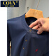 COVA international first-line brand high-end brand embroidered shirt men's long-sleeved spring and autumn Xinjiang long-staple cotton Henry collar bottoming shirt white M