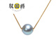 Yu Guojue akoya silver blue gray true multi-hemp seawater pearl necklace gold-covered side road leading to clavicle 9.510mm red