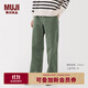 MUJI Women's Stretch Corduroy Lightweight Straight Pants Women's 25th Autumn Women's Clothing BE1Y5A5A Smoked Green L (165/70A)