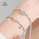 Aido Diamond pt950 platinum gourd bracelet for women, genuine platinum Fulu bamboo bracelet, lucky and lucky brand ingot bracelet, lucky and lucky bamboo bracelet 12.2-12.4g, length 16+3cm