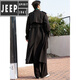 JEEP SPIRIT 2025 Spring and Autumn New Dark Style Design Premium Coat Trendy Long Windbreaker German Jacket Men Black XL