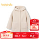 BALABALA Girls' Autumn Outerwear Fashionable Hooded Woolen Coat New Year's Eve Clothes for Older Children Brown Color 00355 165 cm