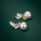 Yalundi large pearl earrings women's sterling silver earrings unique silver earrings 2025 new hot style high-end light luxury earrings temperament