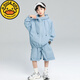 G.DUCKKIDS Boys Summer Wear Simple Western Style Sun Protection Clothing Set 2025 New Medium and Large Children Thin Style Children Fashionable Handsome Sports Blue 150 cm