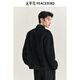 PEACEBIRD Men's Lapel Sheep Wool Executive Jacket Winter Double-sided Wool Jacket Casual Business Jacket Black First Batch L