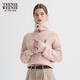 Teenie Weenie contains rabbit fur + wool bear girl retro cable knit sweater 25 autumn new sweater pink S