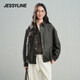 Jessy line2025 winter counter model Jessy Lai leather light shirt down jacket 542208124 dark brown XS