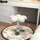 Linjie internet celebrity stool makeup stool cream style new round stool bedroom dressing table stool light luxury simple makeup comb seat flower silver frame white velvet