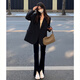 CEENIU small suit jacket women's 2025 spring and autumn new style small high-end street-friendly loose Korean casual suit black L