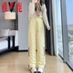 Yalu thickened down pants overalls for women 2025 winter new Northeast warm and cold-proof snow waterproof skiing off-white M