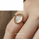 Luanjie HANYING amber ring enamel egg-shaped white crystal original designer multi-feel temperament amber ring inner circumference