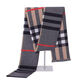 Ordos cashmere scarf men's plaid winter new Korean version thickened warm high-end gift scarf gray camel