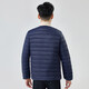 Lightweight down cotton jacket for men with short inner lining, autumn and winter new casual warm collarless inner and outer cotton coat black 2XL 135-150Jin Jin is equal to 0.5 kg