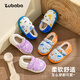 Pig Daddy Children's Cotton Slippers Autumn and Winter Bag Heels Boys Indoor Home Non-Slip Warm Waterproof Girls Baby Cotton Shoes Blue 21