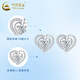 China Gold (CHINA GOLD) PT950 Platinum Love at First Sight Earrings for Women New Light Luxury High Valentine's Day Birthday Gift for Girlfriend and Wife Platinum Love at First Sight Earrings About 1.2g Rose Gift Box