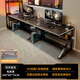 Tang Neng Youpin Double Computer Desk Side by Side Couple Gaming Table Desktop Bedroom Home Desk Work Table Long Combination Desk C-Leg Double Position Gaming Black 240CM